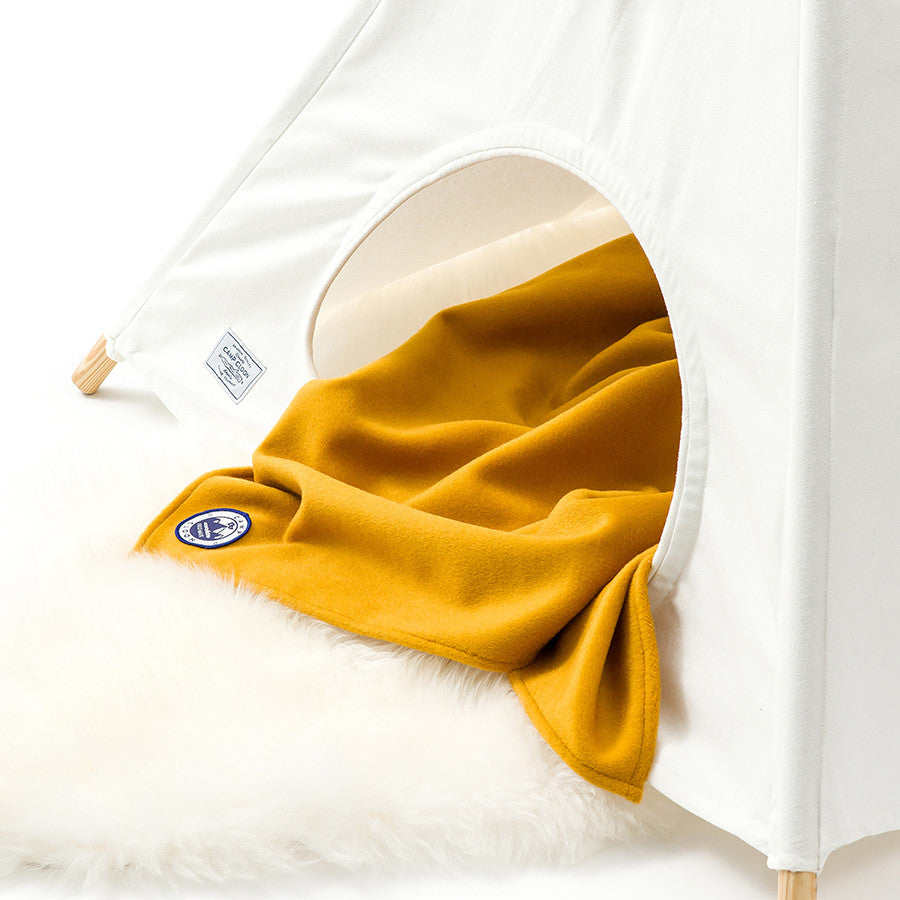 Mustard Cashmere Campfire Blanket
